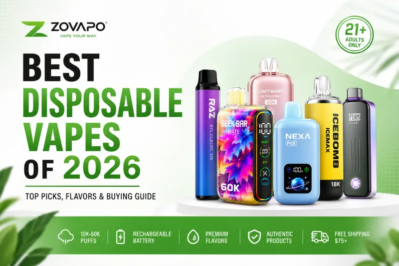Buy disposable vapes online at Zovapo: Geek Bar, Lost Mary, Nexa, IceBomb, Flum and RAZ devices