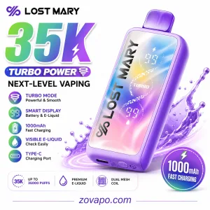 Lost Mary MT35000 Turbo disposable vape – 35,000 puffs, 18 mL