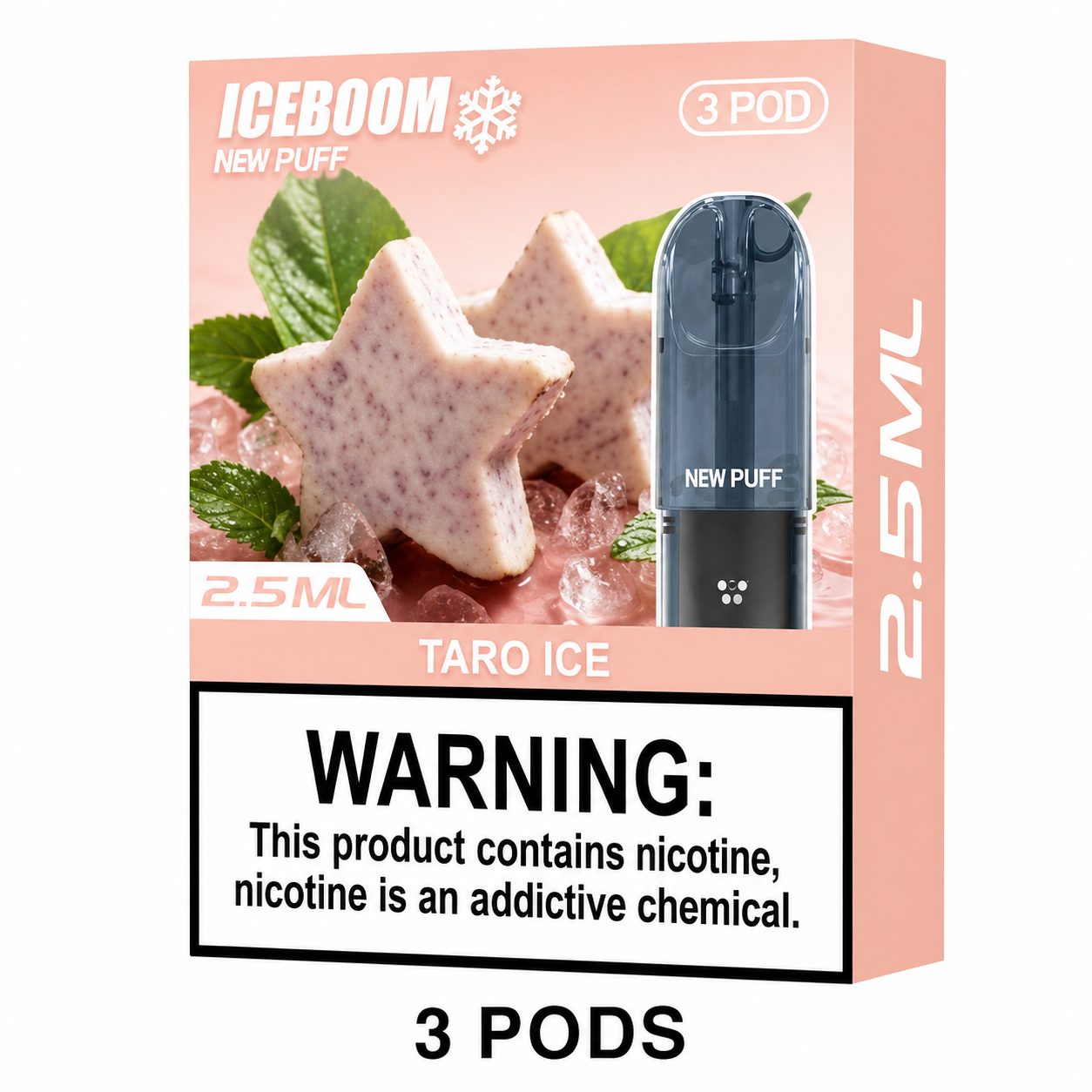ICE BOMB Pod Vape Kit – Variable 6-10W Device + ICEBOOM Mini Puff Pods (2.5mL, 27 Flavors) - Image 6