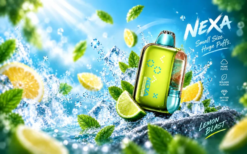 NEXA Pix 35K in Lemon Blast — pocket-sized rechargeable disposable vape