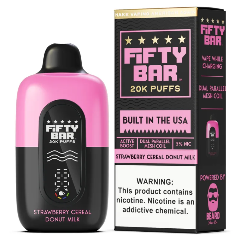 Fifty Bar 20K Strawberry Cereal Donut Milk disposable vape